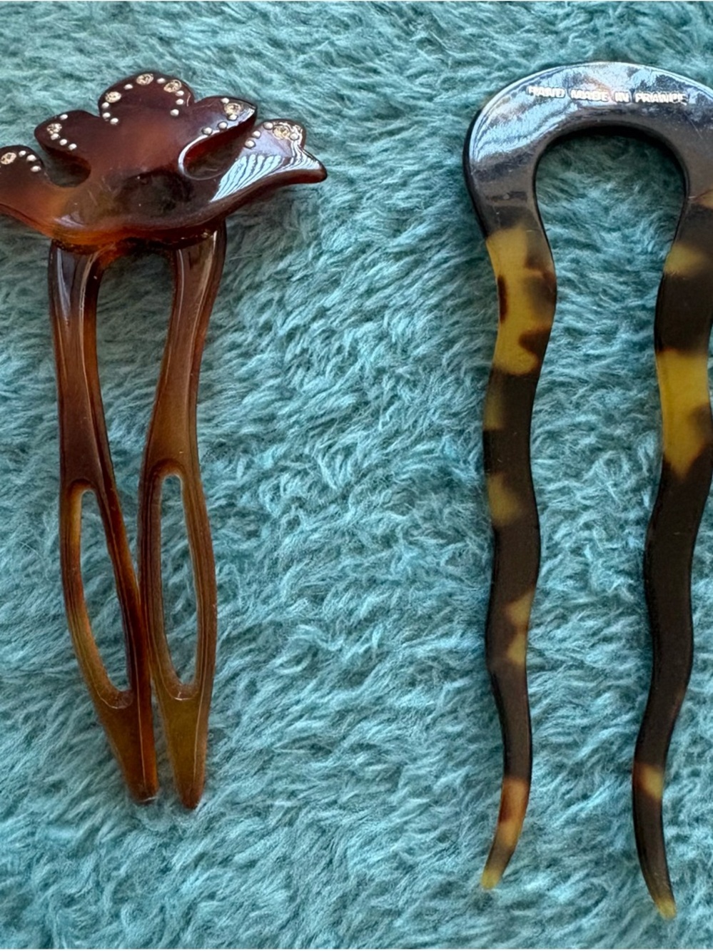 Vintage Tortoiseshell Hair Forks - Set of 2
